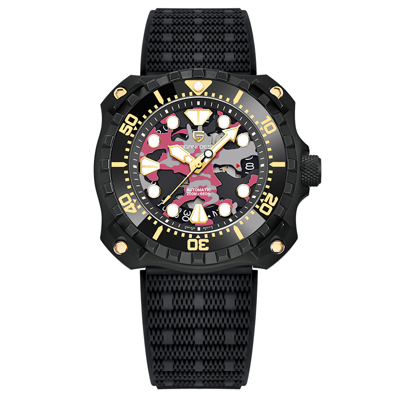 Pagani bojiani PD-YN009 reloj para hombre concha de acero cinta luminosa impermeable reloj mecánico automático