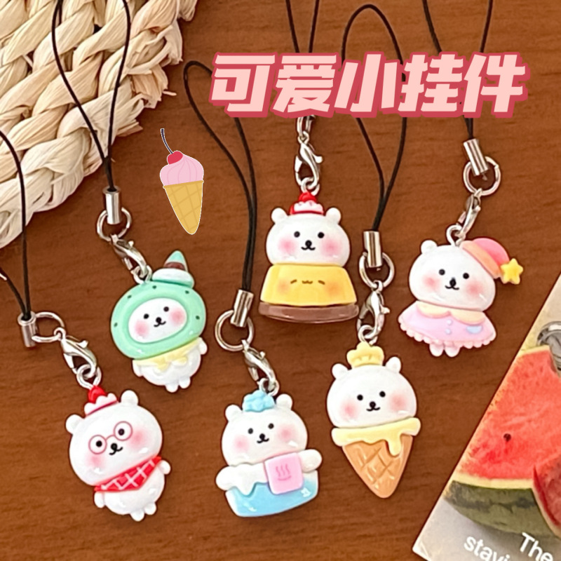 かわいい漫画のクマの携帯電話ロープペンダント女の子のバックパック装飾ペンダントアクセサリー学生キーホルダーペンダント卸売|undefined