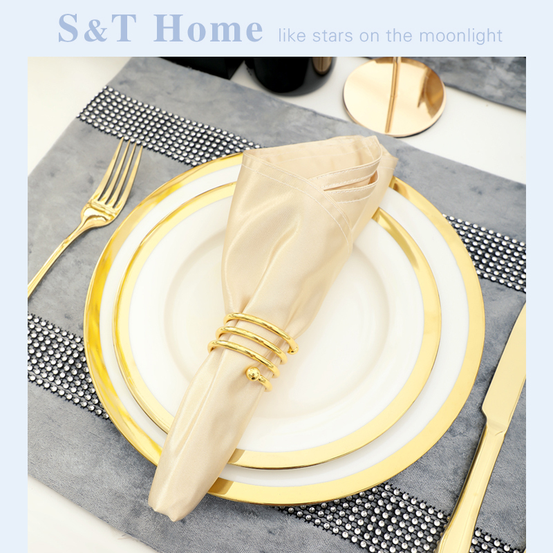 European-Style Gold-Rimmed Steak Plate, Western-Style Dinner Plate, Creative Bone China Dinnerware Set for Home Use, Model Room Display