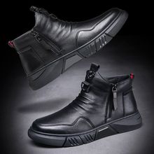 特价清仓男鞋马丁靴男士时尚高帮皮靴休闲百搭棉靴英伦加绒雪地靴