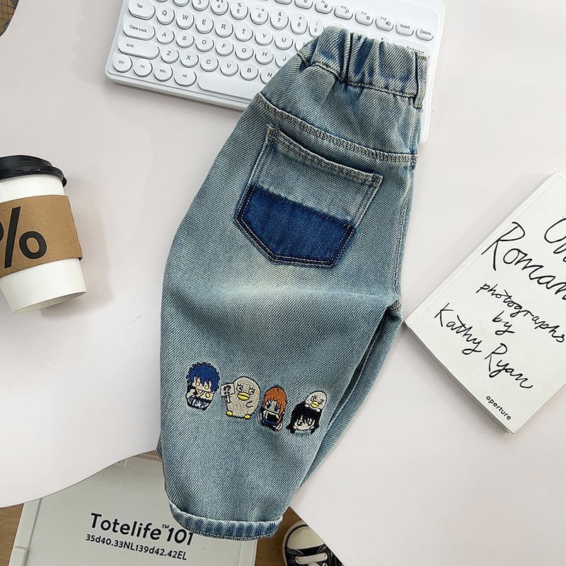 Pantalones de primavera y otoño para niños nuevos niños bordados casuales coreanos pantalones largos para bebés pantalones sueltos image 4