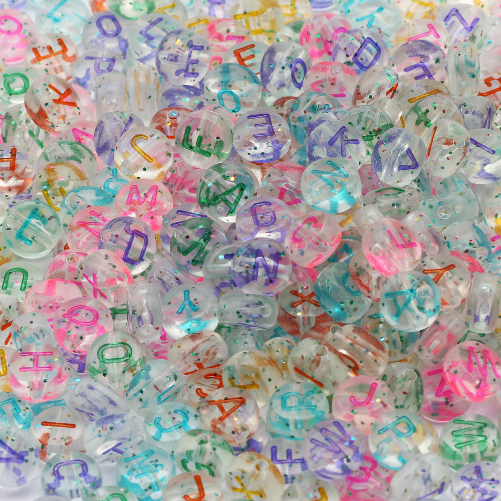 Acrylic beads with letters