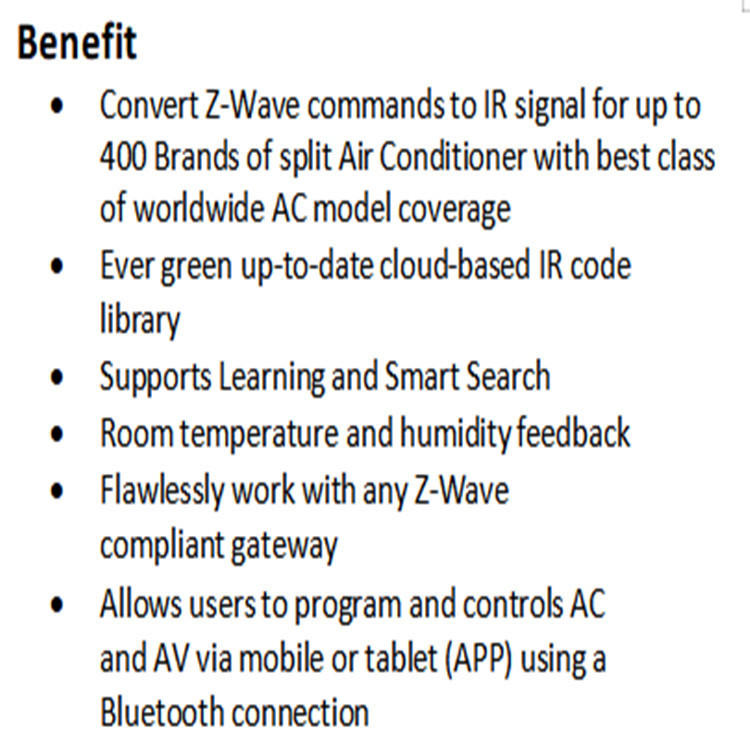 Z-wave赤外線リピーター、IR、エアコンコントローラ、z-wave赤外線トランスミッタ|undefined