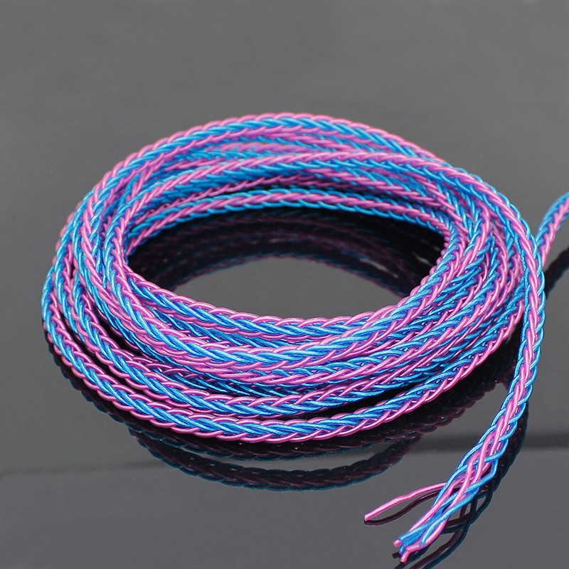 Headset DIY upgrade audio extension cord HiFi accessories eight-strand 200 core single crystal copper wire fever grade 80 core sterling silver