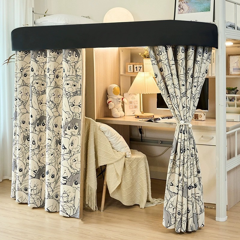 Dormitorio de estudiantes universitarios, cortina de bloqueo de mesa, cama, cortina de espacio de privacidad, cortina de mesa de sombreado epitaxial de pista en forma de U