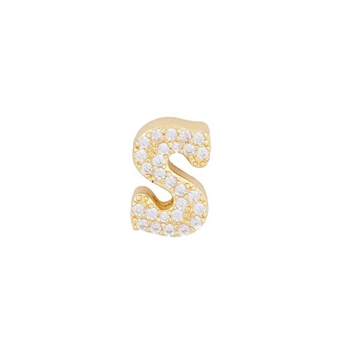 New Fashion English Alphabet Pendant with Zirconia, Exquisite Gold DIY Bracelet Necklace Accessory