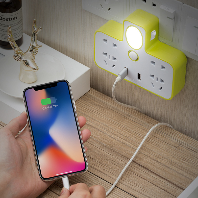 Exportación América del Sur Oriente Medio África con luces nocturnas con interruptores adaptadores USB de color