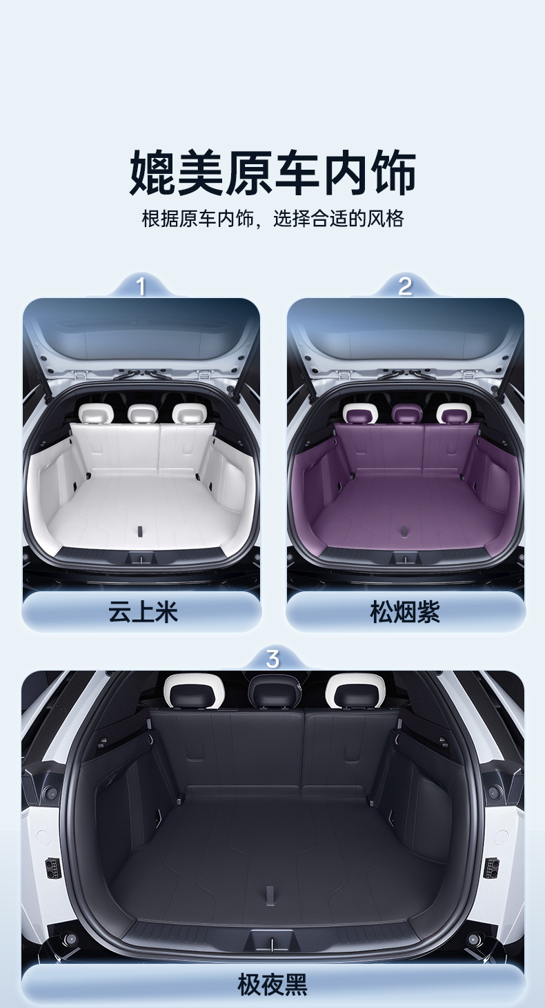 Specifically designed for the Buick Envision E7, this full-coverage trunk mat is an interior modification accessory for the car