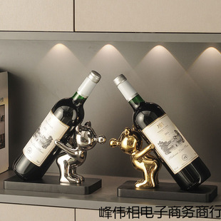 Trendy Bear Wine Rack Wine Cabinet Sideboard Decoration Tv Cabinet Ornament Living Room Decor