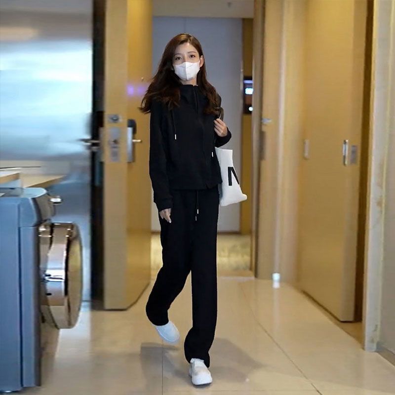 运动套装套装秋季宽松新款显瘦韩版时尚减龄卫衣休闲跑步两件套|undefined