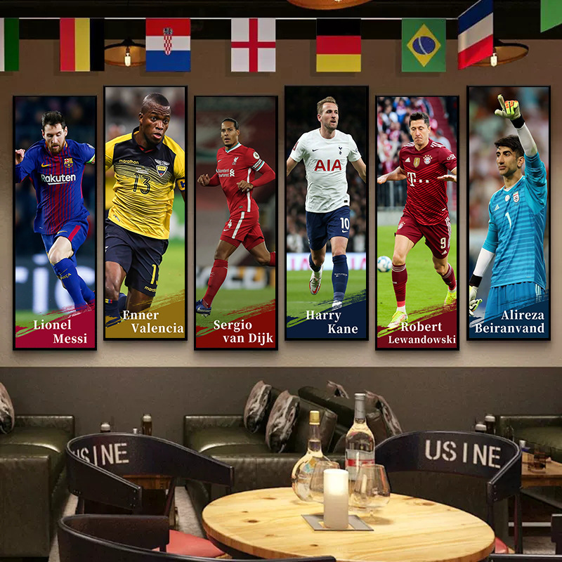 背景壁クラブ壁画ワールドカップサッカースタースポーツ宝くじバーktvバッグ間掛け絵装飾画|undefined