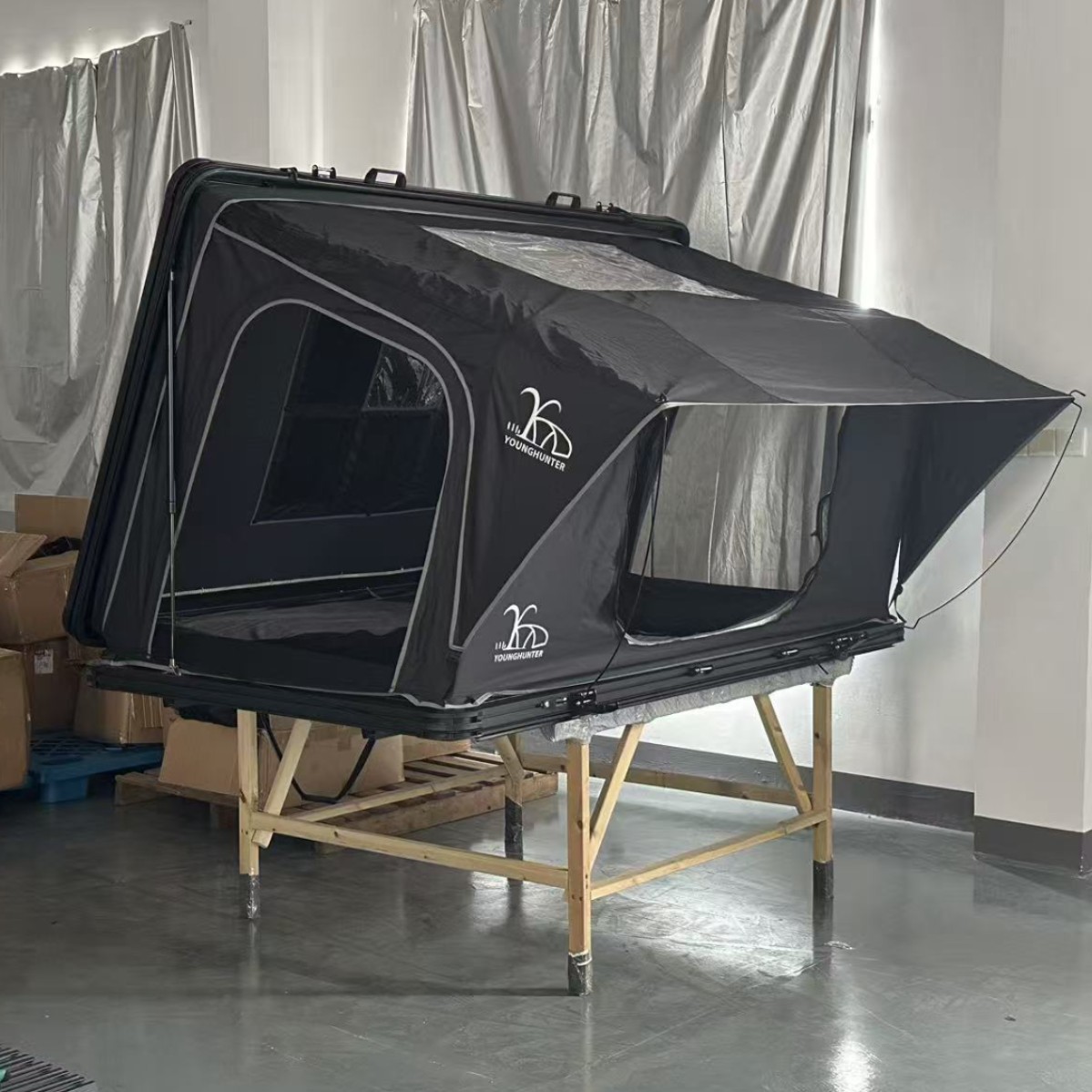 Tienda de techo lateral de aleación de aluminio abierta rápida gran tienda de camping de sombrilla autoconductora esencial tienda de coche