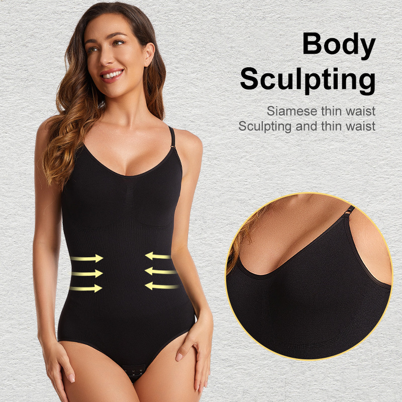 Cross-border body-shaping one-piece corset waist cincher body shaper with underwire and straps beauty garment with crotch fasteners waist cincher buttock-lifting pants
