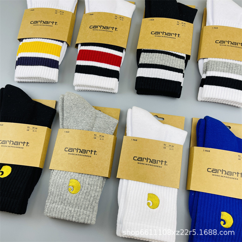 Carhartt socks, towel-soled sports socks, skateboard socks, unisex mid-high tube solid color work socks wholesale Carhartt socks, towel-soled sports socks, skateboard socks, unisex mid-high tube solid color work socks wholesale