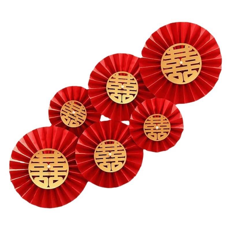 Свадебные принадлежности новое украшение дома свадебное украшение комнаты бумажный веер цветок мужской квадратный женский квадратный домашний веер цветок Креативный простой элегантный Спальня