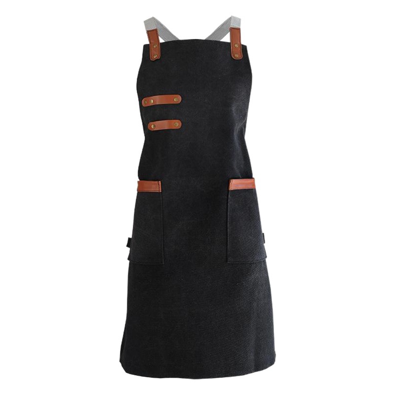 Ropa de trabajo especial de estilo europeo y americano lavada delantal de lona Cafetería creativa restaurante ropa de trabajo Liga impresa LOGO