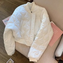 白色棉服女设计感小众冬季2025年新款韩版洋气小个子加厚短款外套