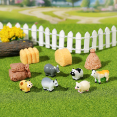 マイクロ風景クリエイティブ牧歌的な農場牛、羊、豚干し草麻袋生態ボトル diy 装飾アクセサリーミニチュア装飾品