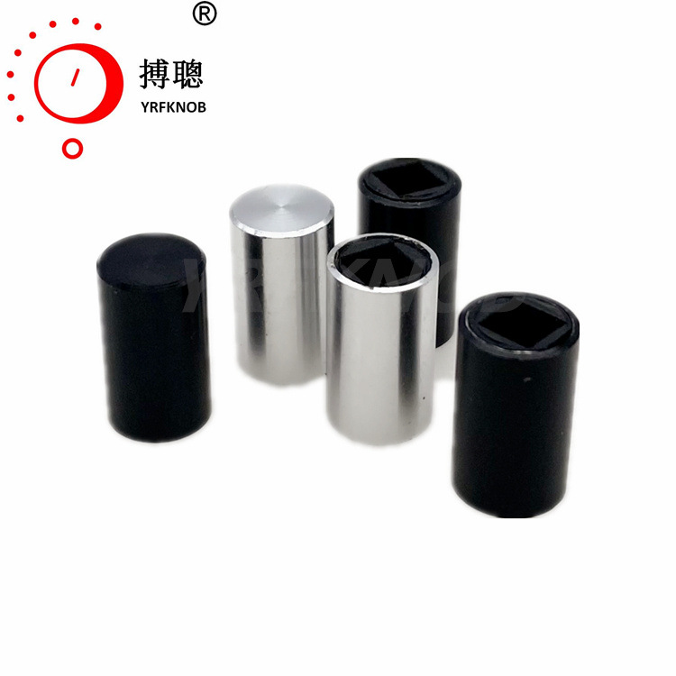 YRFKNOB铝合金按键 6.4*11直身按键 光身银色方孔轻触开关按键