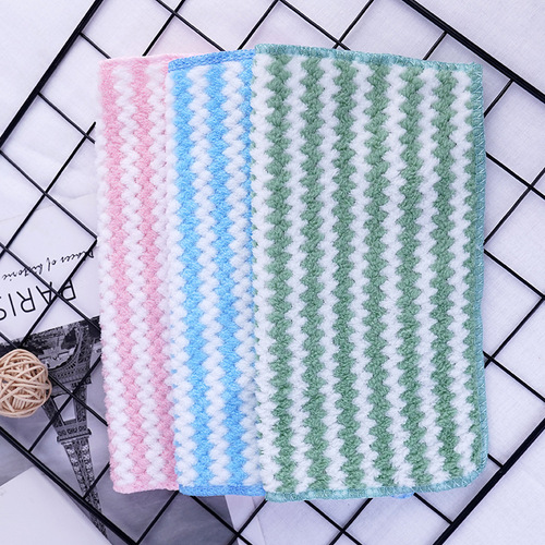 Coral velvet square towel, thickened kitchen rag, oil-free, lazy rag, scouring cloth, roger cleaning cloth, wholesale