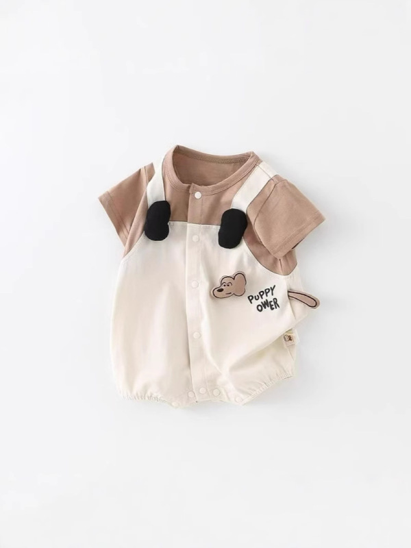 洋气婴儿衣服夏季短袖超萌卡通薄款宝宝连体衣外出服哈衣爬服夏装|undefined
