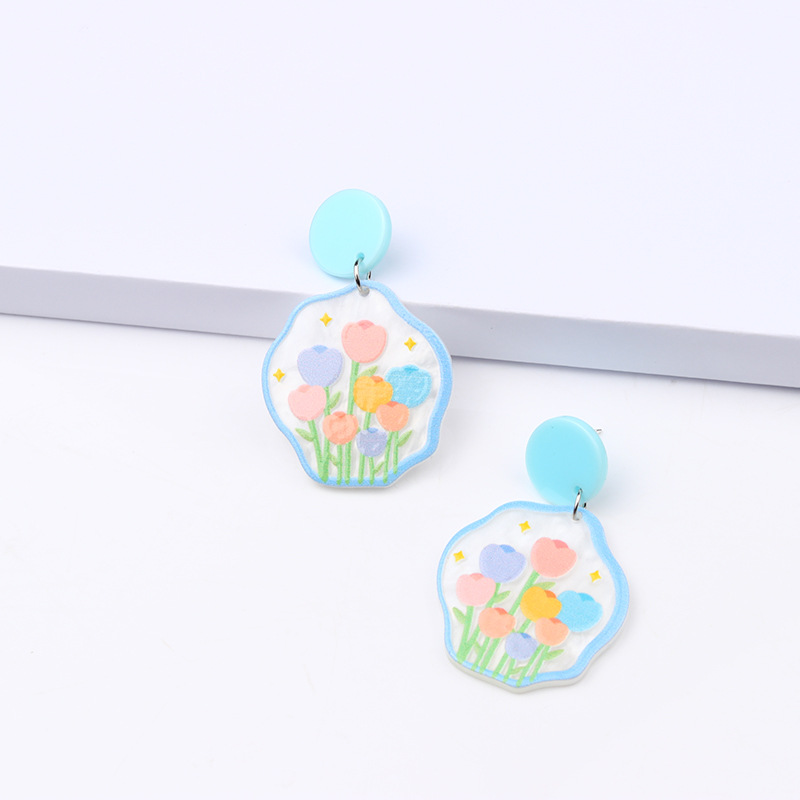 Geometric Pattern Fashion Geometric Arylic Drop Earrings
