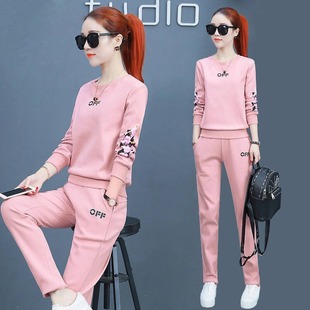 613 # 2024 Sportswear Set Women's Spring and Autumn New Student Korean Style Loose Fashion Casual Large Size Two-Piece Set