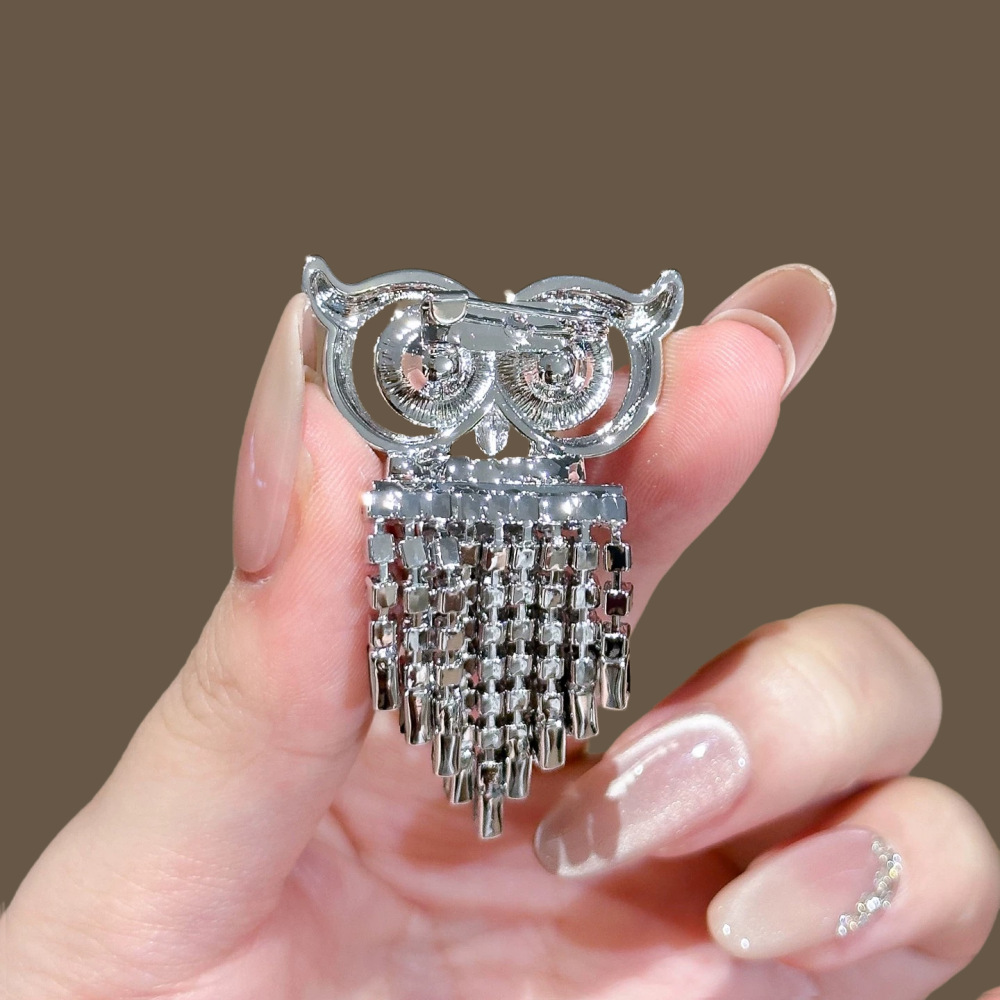 Exquisite Eulenbrosche Mit Strass Und Quaste Für Damen_voghion.com