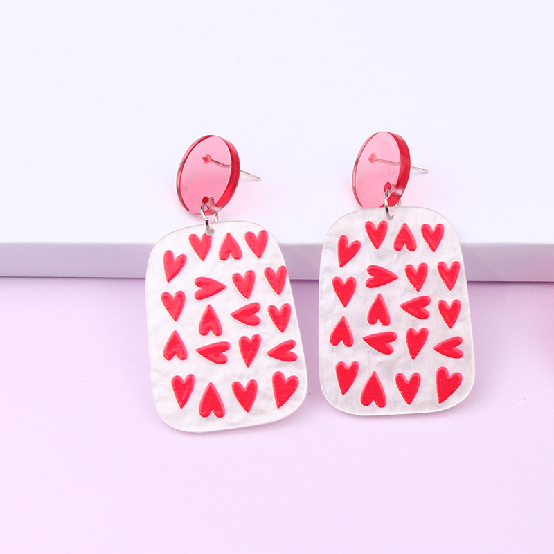 6g Weight Drop Earrings Classification Daily Occasion Acrylic Material Geometric Pattern Women'S Gender Cartoon Style Style Cartoon Style Geometric Arylic Drop Earrings 5