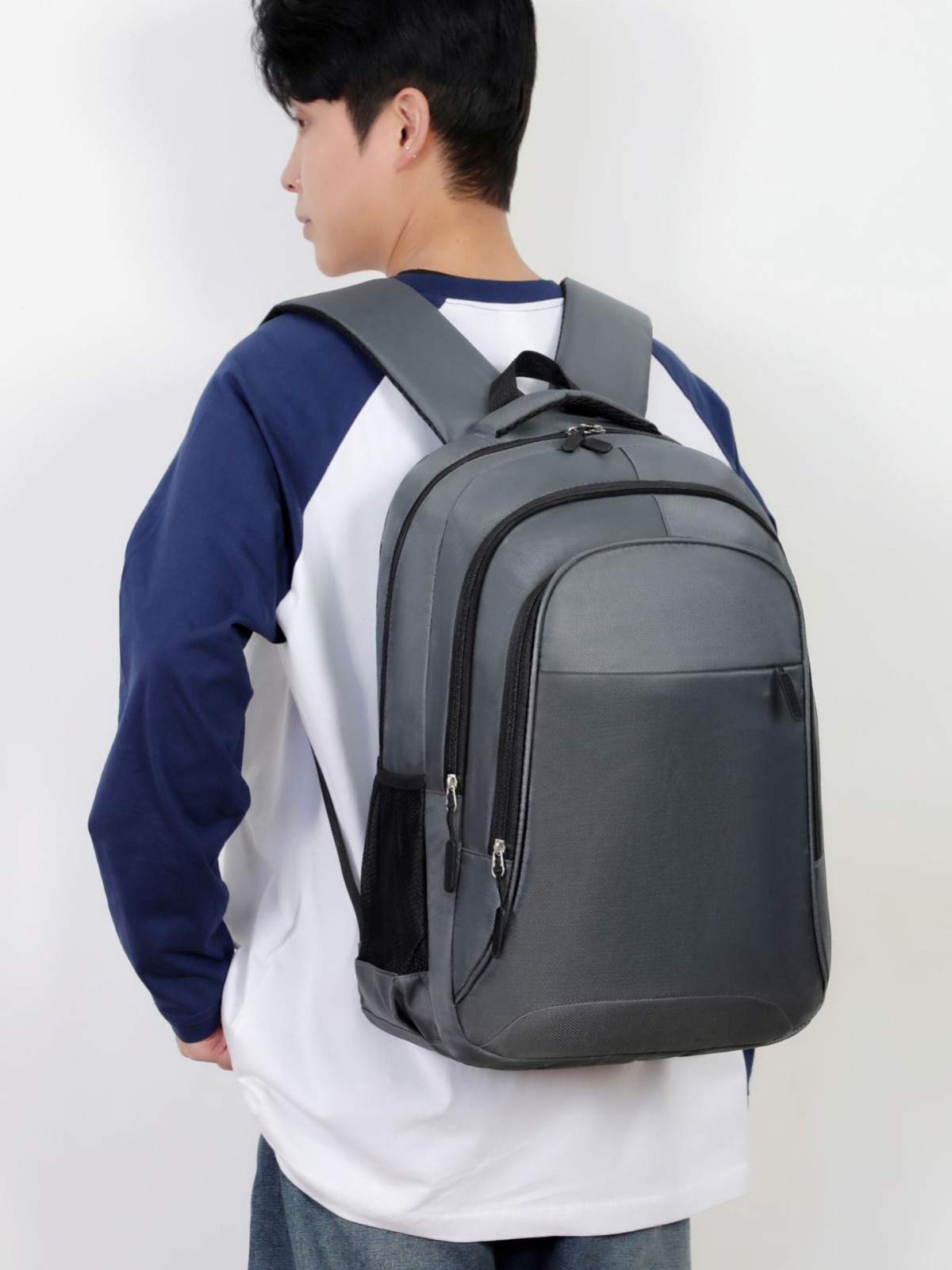 Bolsa de computadora de negocios simple logotipo de impresión transfronteriza bolsas escolares de estudiantes de escuela secundaria y secundaria de alta capacidad de transporte Oxford mochila