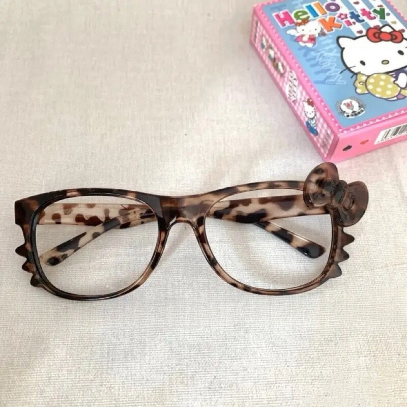 Leopard Print Glasses Frame Without Lenses, Cute Plain Decorative Frame, Ins Retro Y2K Tortoiseshell Round Glasses