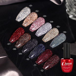 In stock supply internet celebrity Super Flash Diamond Nail Polish glue manicure disco powder bright fine flash popular color nail phototherapy glue