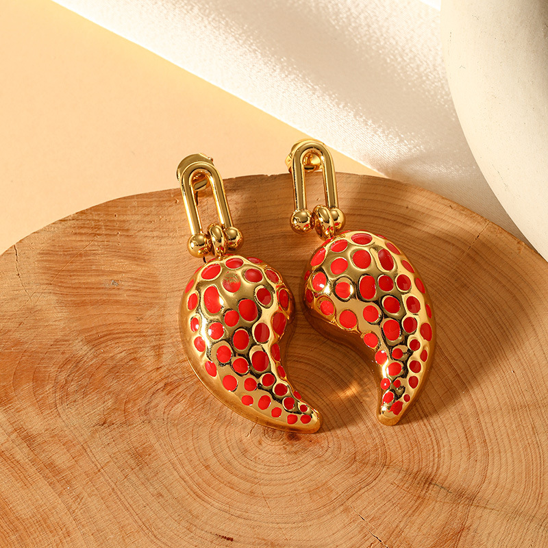 Women's Gender 1 Pair IG Style Water Droplets Enamel Plating Titanium Steel Drop Earrings