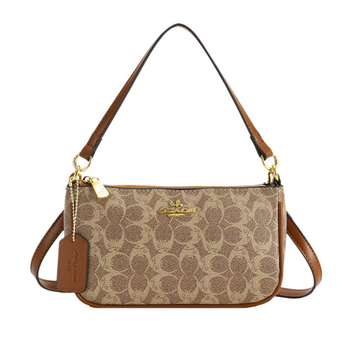 复古老花单肩腋下法棍麻将包2024新款时尚单肩小众品牌直播女包