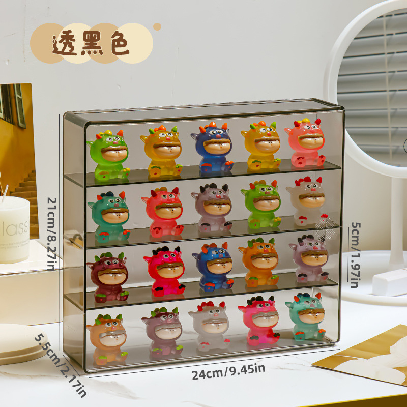 업그레이드된 4칸 슬라이딩 도어 [투명 검정색]