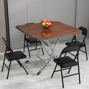 Foldable Square Dining Table, Foldable Dining Table for Home Use, Simple Round Table for 4 People, Suitable for Small Spaces