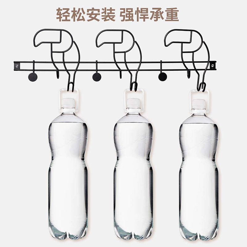 Muchos ganchos de la puerta del hogar de hierro forjado negro dibujos animados carpintero gancho percha