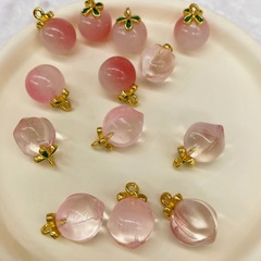 新型水晶桃ペンダント水蜜桃小滴溜アクセサリーブレスレット手串diyアクセサリーアクセサリーペンダント材料