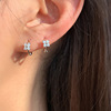 Fresh cute earrings, four-leaf clover, flowered