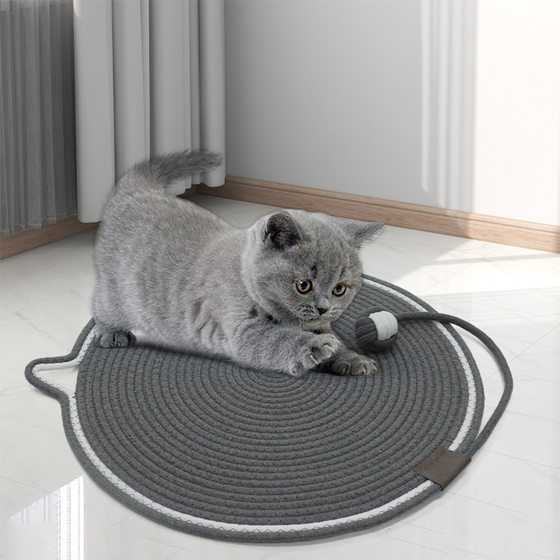 Cat scratch pad wear-resistant non-slip self-relief cat scratch blanket with cotton rope ball cat climbing pad woven pet cat scratch board wholesale