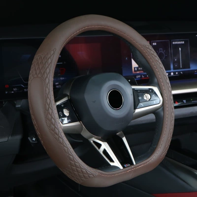 Four-Season Universal Car Steering Wheel Steering wheel cover - d-type-f028-coffee-color-38cm