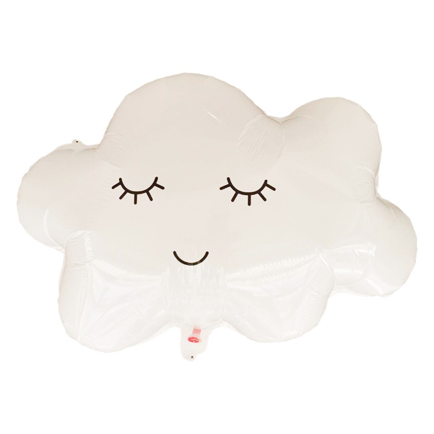 Globo de nube sonriente globo de luna de sol de dibujos animados arco iris decoración de cumpleaños modelo cara sonriente rubor globo de nube blanca