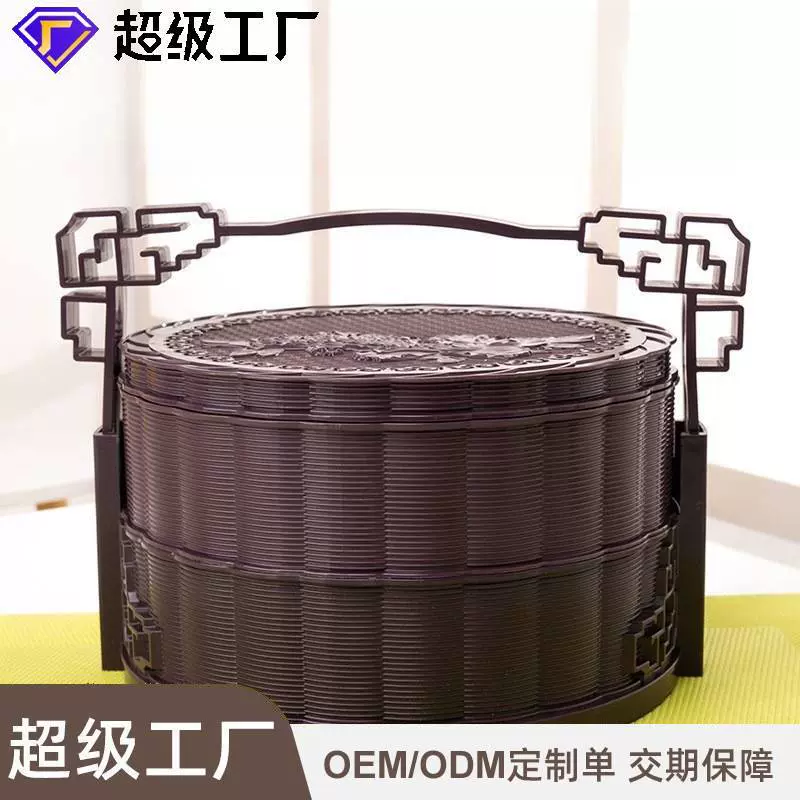 盒博士商务送礼三层中国风塑料中秋月饼包装礼盒高档古风粽子礼盒