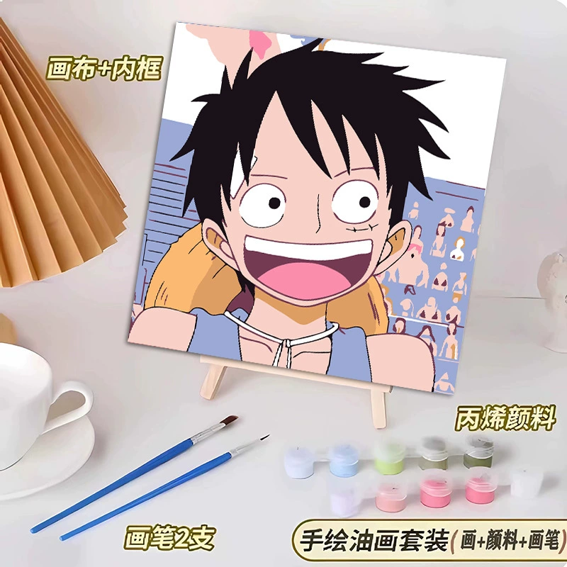 Цифровая раскраска в стиле мультфильмов, акрил, 20×20 см, ручная роспись, подарок