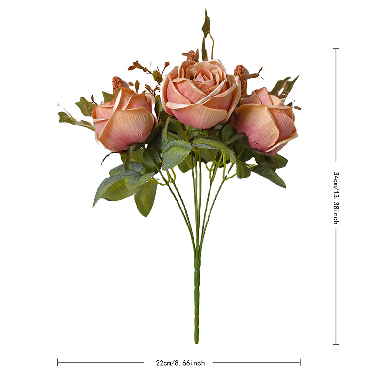 7 pinzas de rosas frutas manejar paquete de simulación de rosas retro manejar paquete de nuevos productos transfronterizos de bodas de mano decoración de props de fotografía