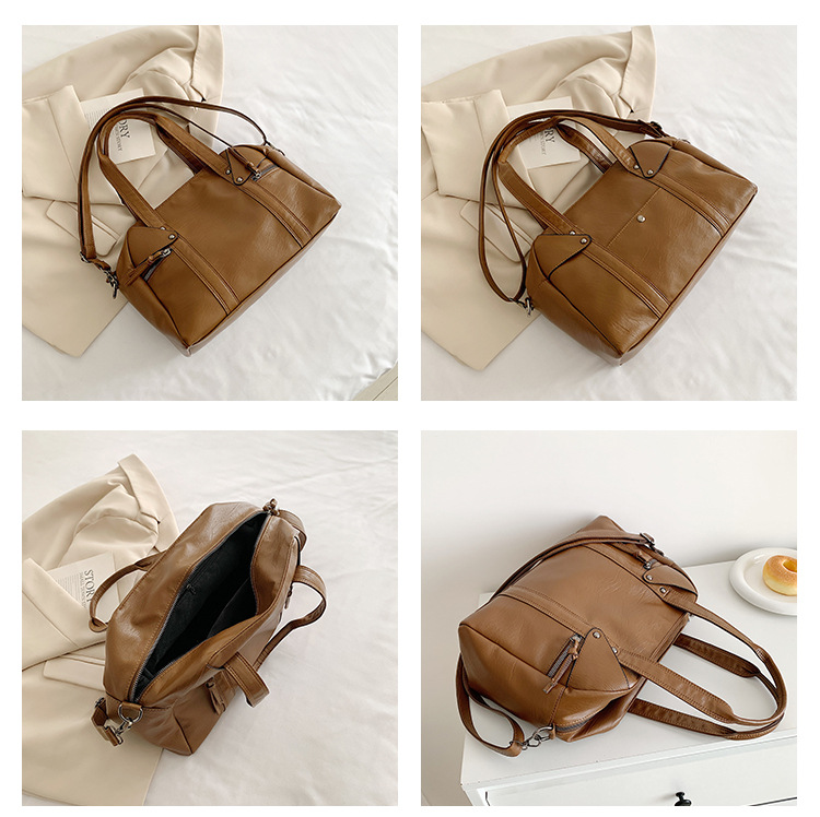 European and American cross-border fashion women's bag 2024 Spring new women's handbag, single-shoulder crossbody bag, simple tote bag undefined