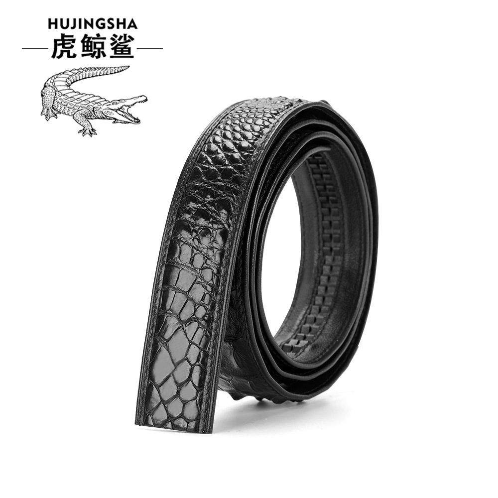Kişi üçün timsah dərisi kəmər, avtomatik toqqa, 3.4 sm