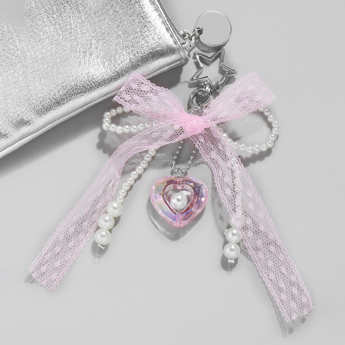 1 Piece Romantic Series Sweet Bow Knot Iron Artificial Pearl Women's Bag Charms