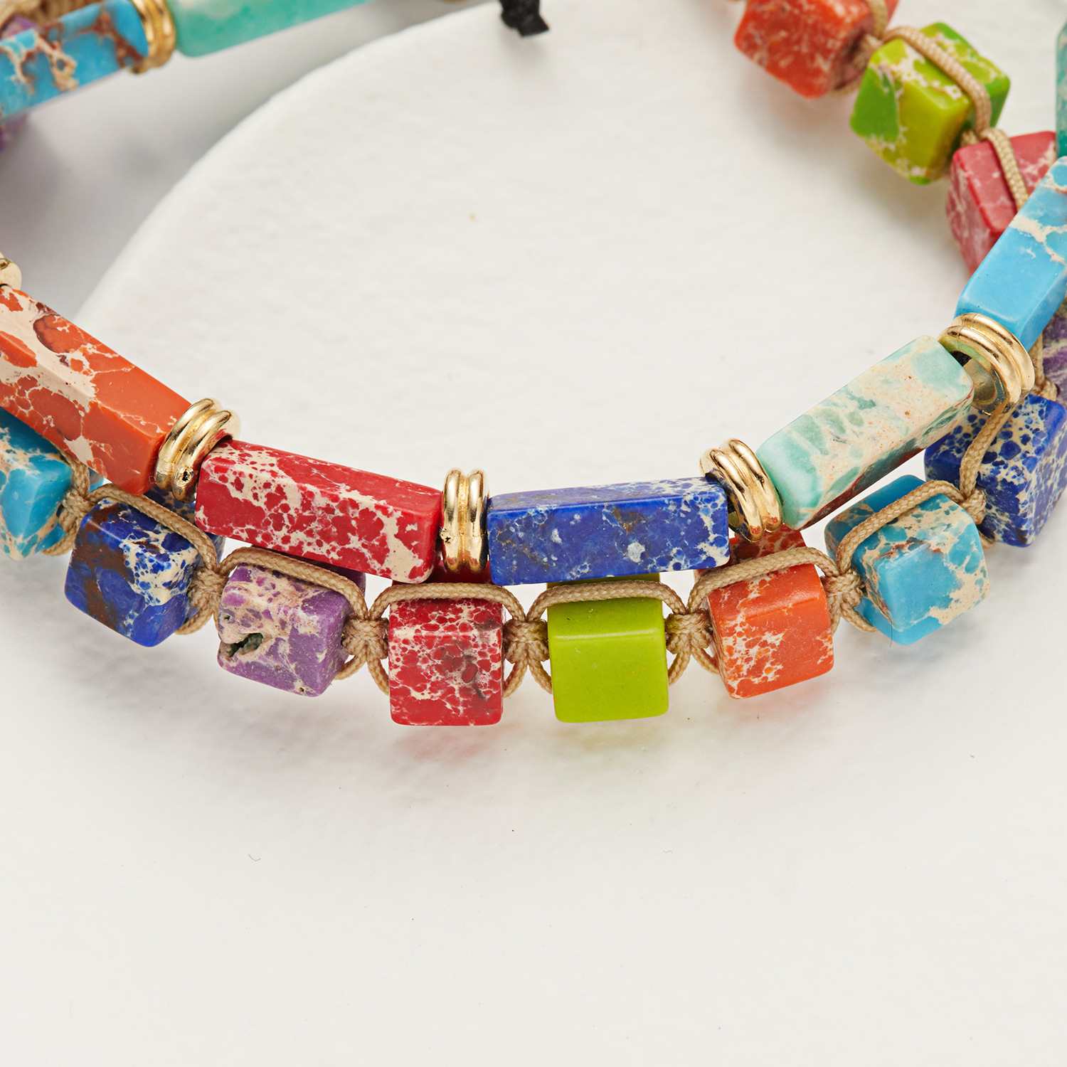 Fashion Geometric Mixed materials Knitting Bracelets