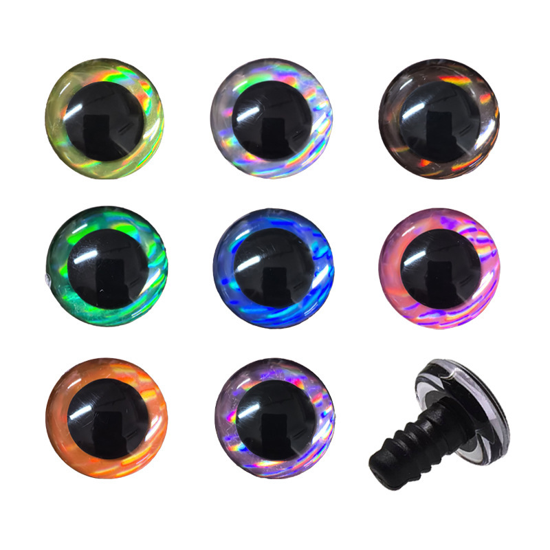 Stereo Laser Crystal Eyes Flash 3D Eyes Plush Toy Plastic Accessories Eye Beads Animal Eye Resin